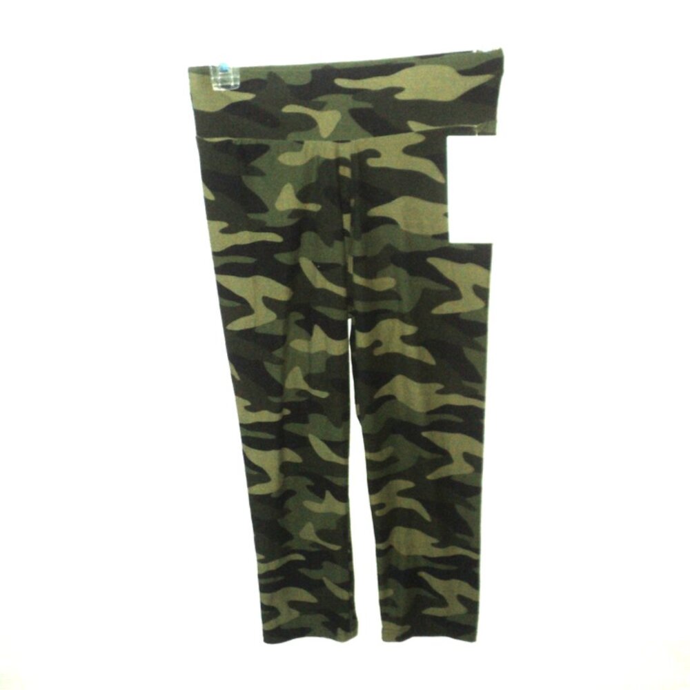 Leggings Park Green Camo Capris One Size Leggings #Z-02 Buttery Soft New w/ Tag